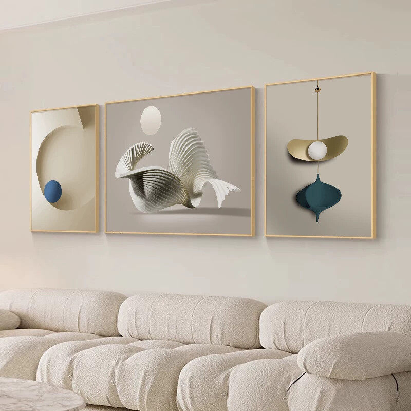 沙发背景墙装饰画客厅挂画2026新款轻奢高级感现代适合大白墙壁画