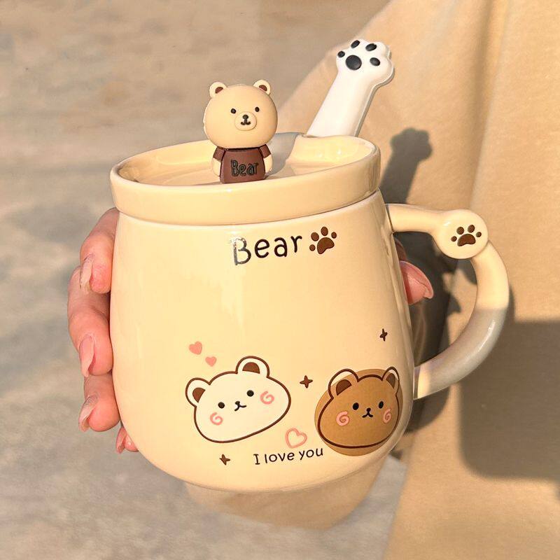 杯子陶瓷马克杯带盖喝水杯咖啡杯情侣男女家用可加热办公室早餐杯