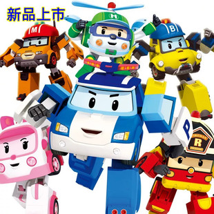超级变形卡车卡尔珀利停车场套装队罗伊消防车安巴救护车男童汽车