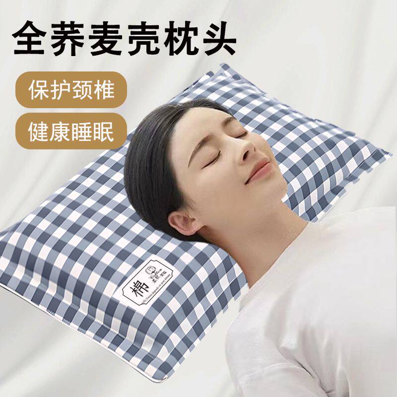 老粗布全荞麦壳枕头荞麦皮枕芯荞麦枕套成人单人宿舍硬高枕颈椎枕