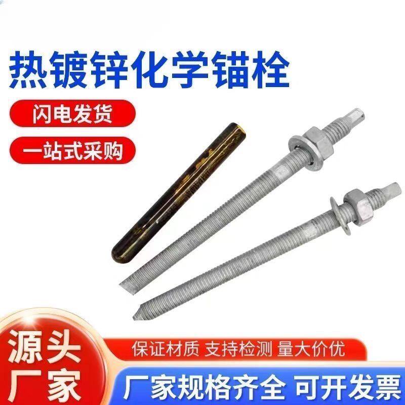现货化学膨胀螺栓热镀n锌栓高强度热浸锌倒锥形化学锚栓膨M12M16M
