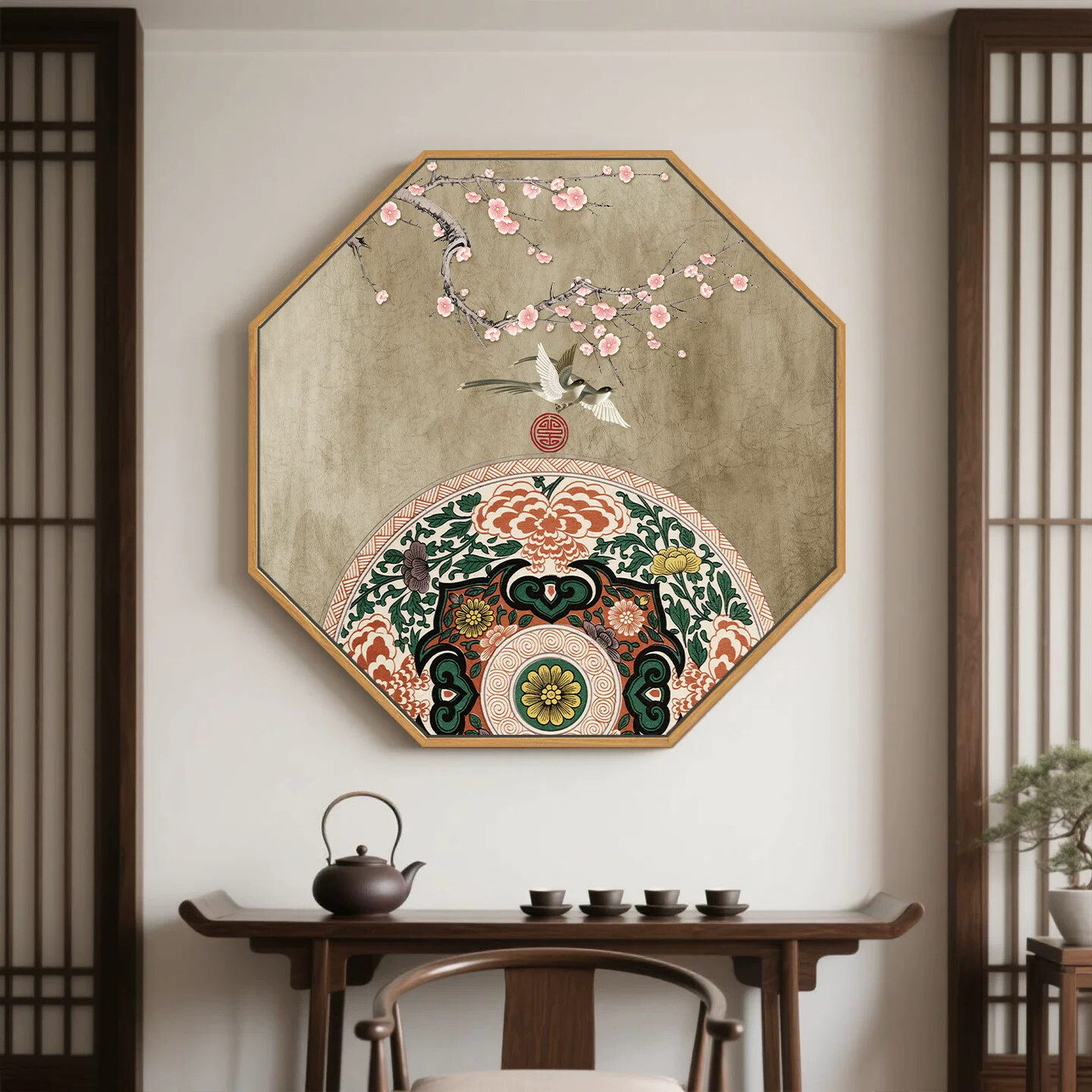 新中式装饰画餐厅玄关挂画客厅书房背景墙中国风茶室荷花古风壁画