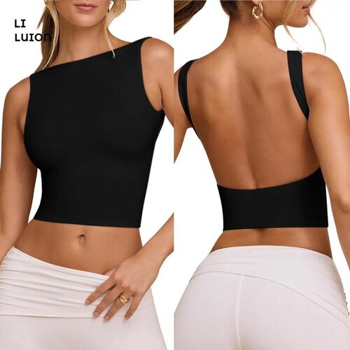 Womens Flexible Tank Tops CasualFit Boat Neck Sleeveless