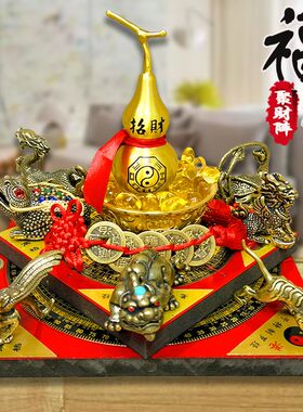 纯铜聚宝盆五爪龙葫芦摆件招财貔貅金蟾龙龟麒麟客厅玄关店铺摆件