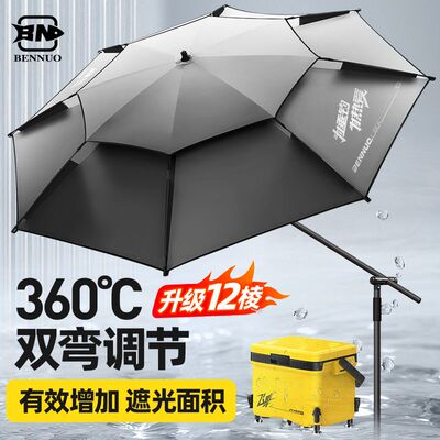 黑胶加厚轻型钓鱼伞钓鱼专用伞防暴雨遮阳伞钓鱼大伞野钓伞垂钓伞
