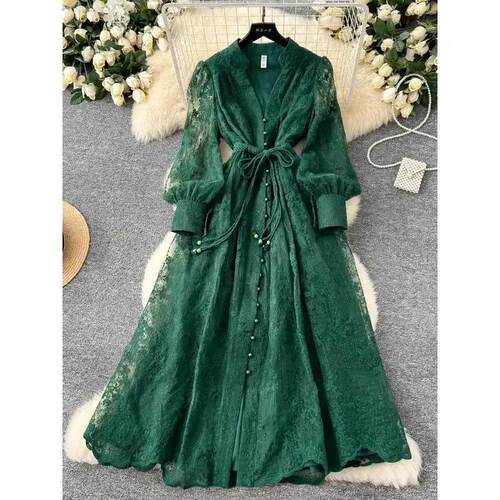 France Elegant Vintage High End Evening Dress Women