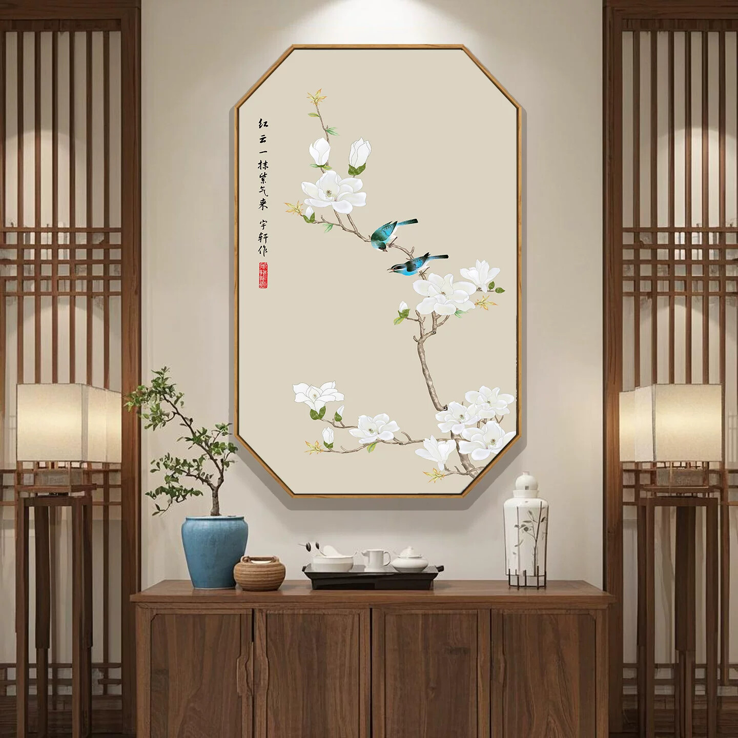 新中式客厅挂画古风装饰画背景墙字画可适用于茶室玄关