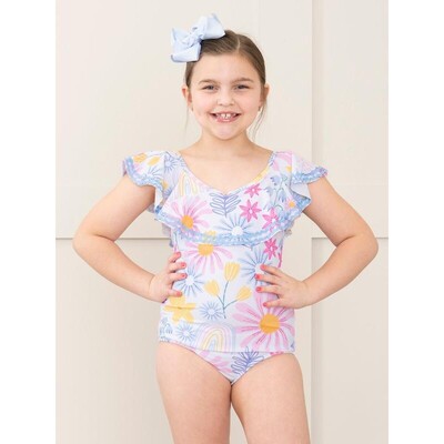 M 17916 Children's Floral Swimsuit 儿童印花泳衣 跨境欧美