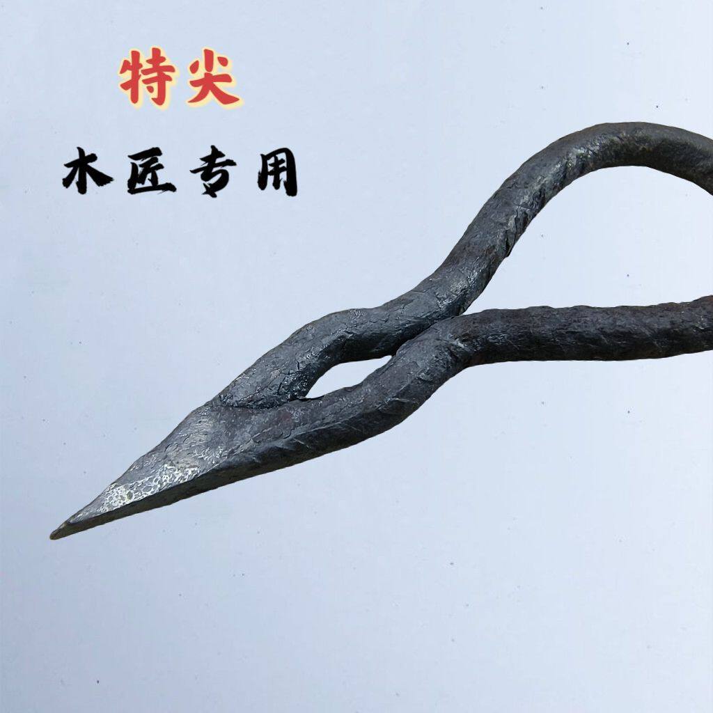 马口钳木工木工墨斗u型钢钉手工锻打正宗墨斗牛角工地铁马钉老式
