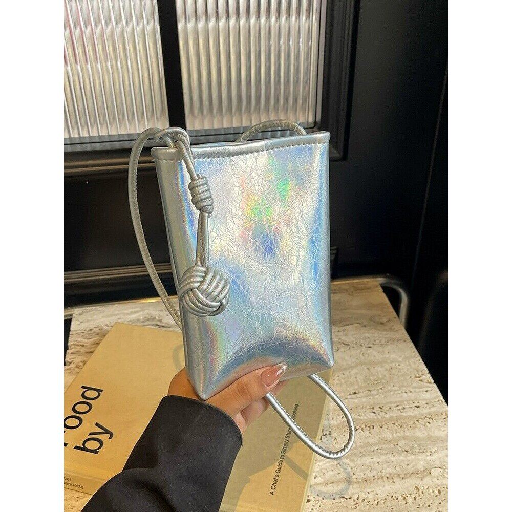 高级感银色迷你小包包女2024新款潮夏天百搭链条单肩斜挎包手机包