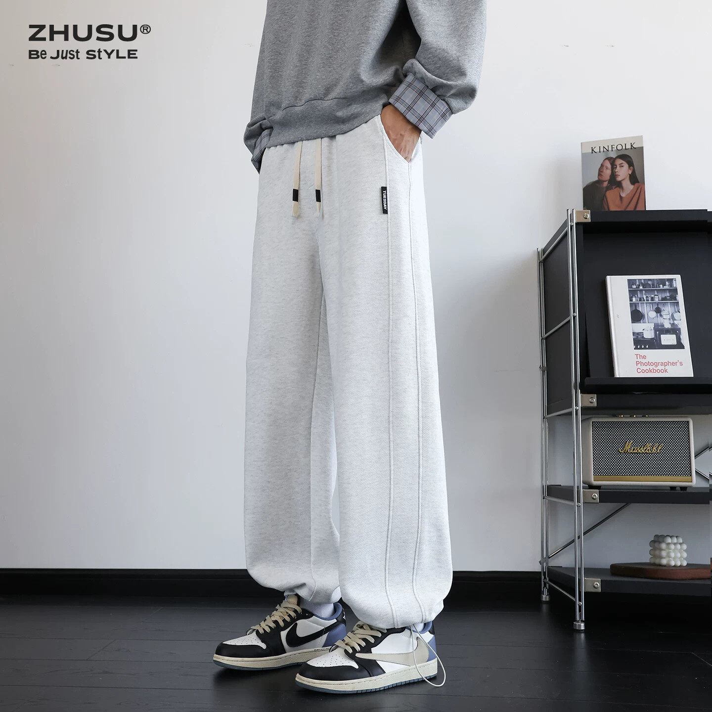 直筒抽绳裤子男款春秋运动裤新款卫裤阔腿宽松2026新款春季休闲裤