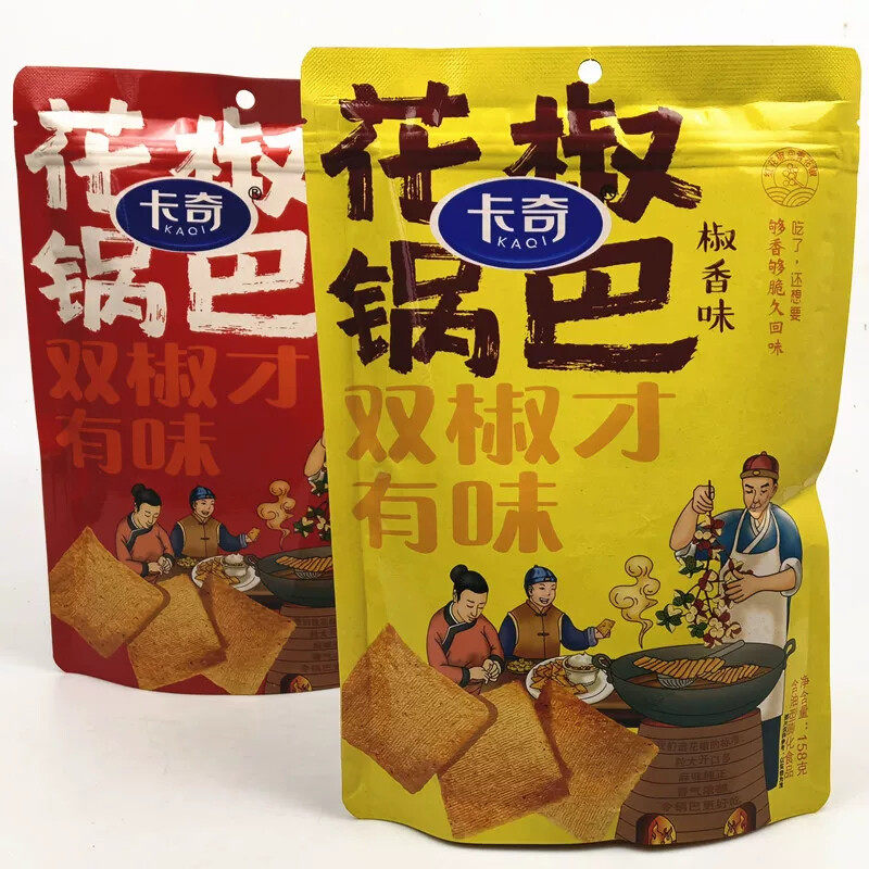卡奇花椒大片锅巴双椒麻辣味椒香味158g*4袋追剧网红解馋小零食