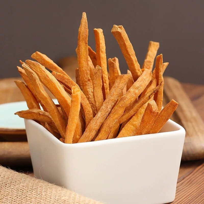 铁锅沙炒红薯条制作非油炸硬脆磨牙红薯干脆地瓜干粗粮解馋小零食