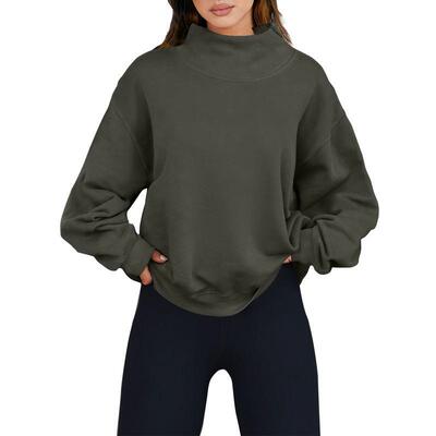 E 19406 Loose turtleneck women sweatshirt 宽松高领女士运动衫
