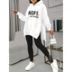 Stylish Letter Print Two with Set Hoodie Kangaroo Piece