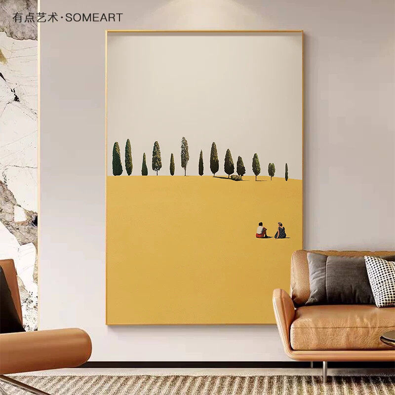 北欧风客厅落地画沙发背景墙装饰画风景卧室床头壁画玄关走廊挂画