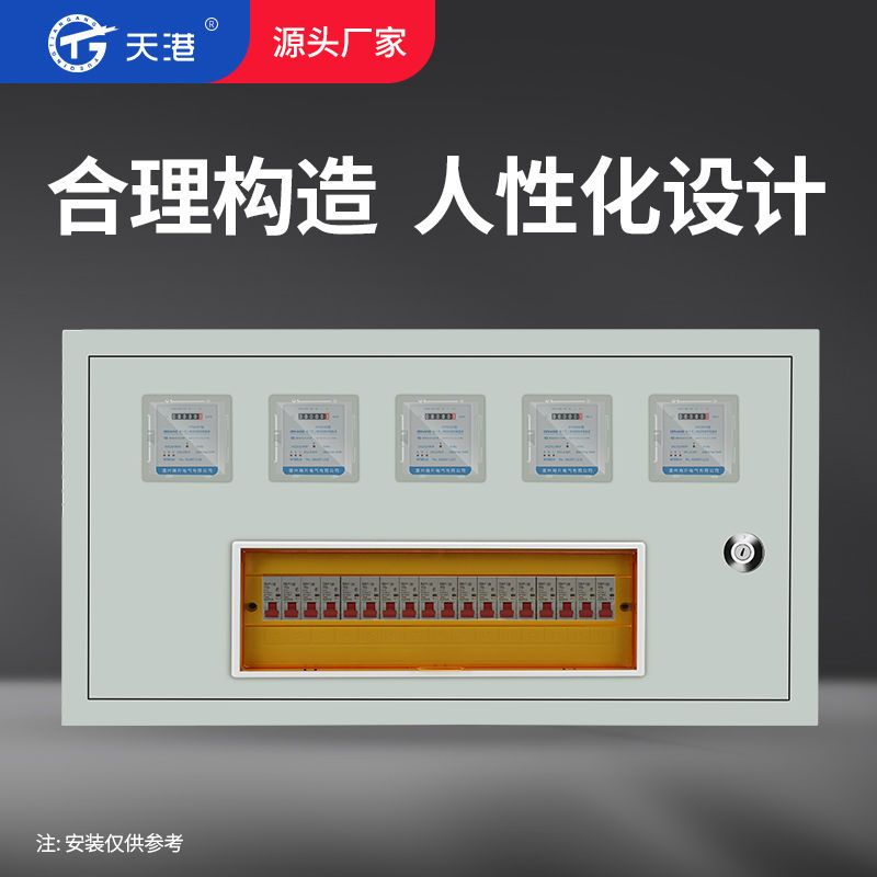 德国进口家用单相电表箱盒5户明装暗装铁质火表箱配电箱五位防锈