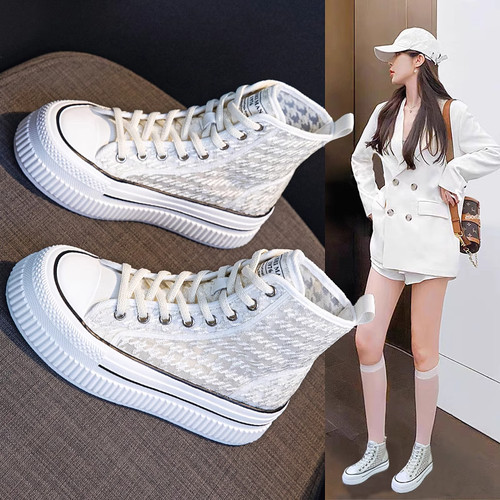 厚底马丁靴女透气高帮短靴