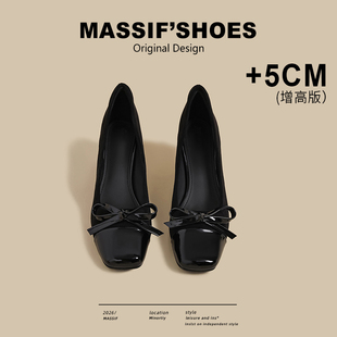 黑色高跟鞋女外穿2026新款气质高级不累脚粗跟单鞋防水台玛丽珍鞋