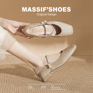 国风玛丽珍女新款 平底单鞋 法式 绝美工作晚晚鞋 配旗袍鞋 超软新中式