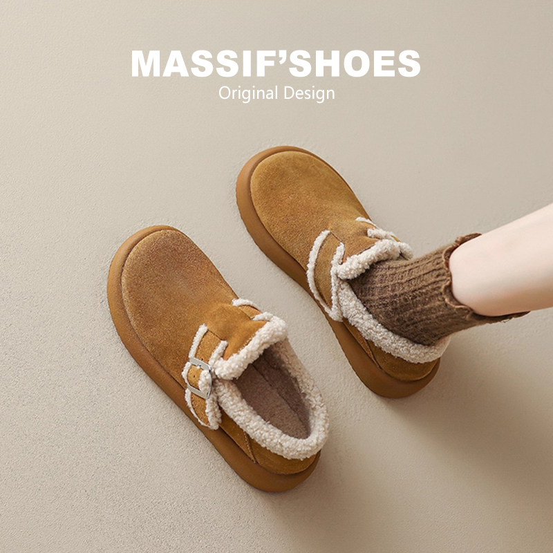 冬季新款保暖一脚蹬棉鞋女