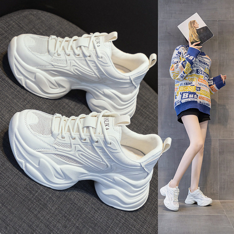 增高6cm厚底老爹鞋女秋2026新款透气轻便软底超轻休闲运动跑步鞋