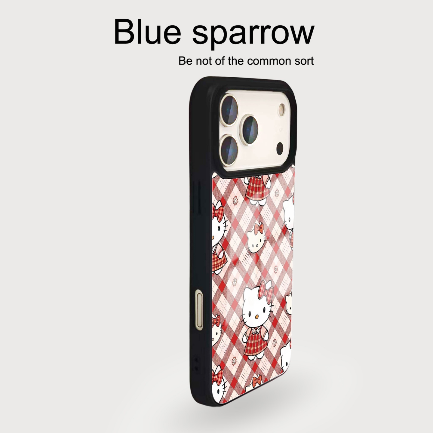 菱格纹红裙KT猫刀锋菲林手机壳