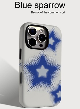 ins韩风蓝色星星适用iPhone17手机壳苹果17promax二合一菲林16/15pro女15时尚14pro防摔15pm华为mate70小米17