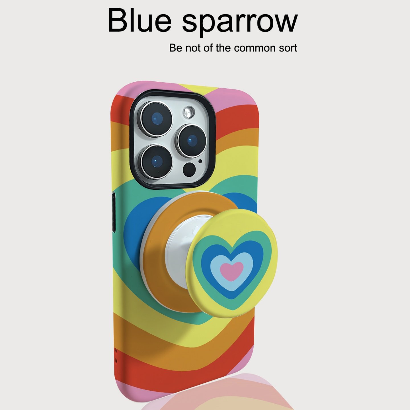 ins彩虹爱心磁吸支架菲林手机壳