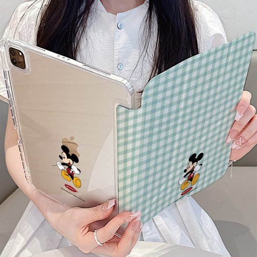 潮款绿格米奇Y折平板保护壳