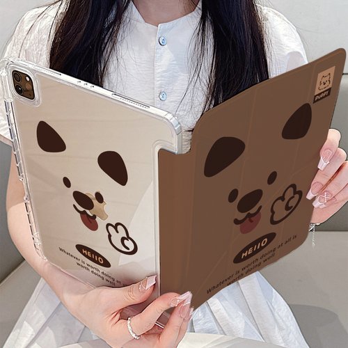 趣味比耶小狗表情Y折平板保护壳