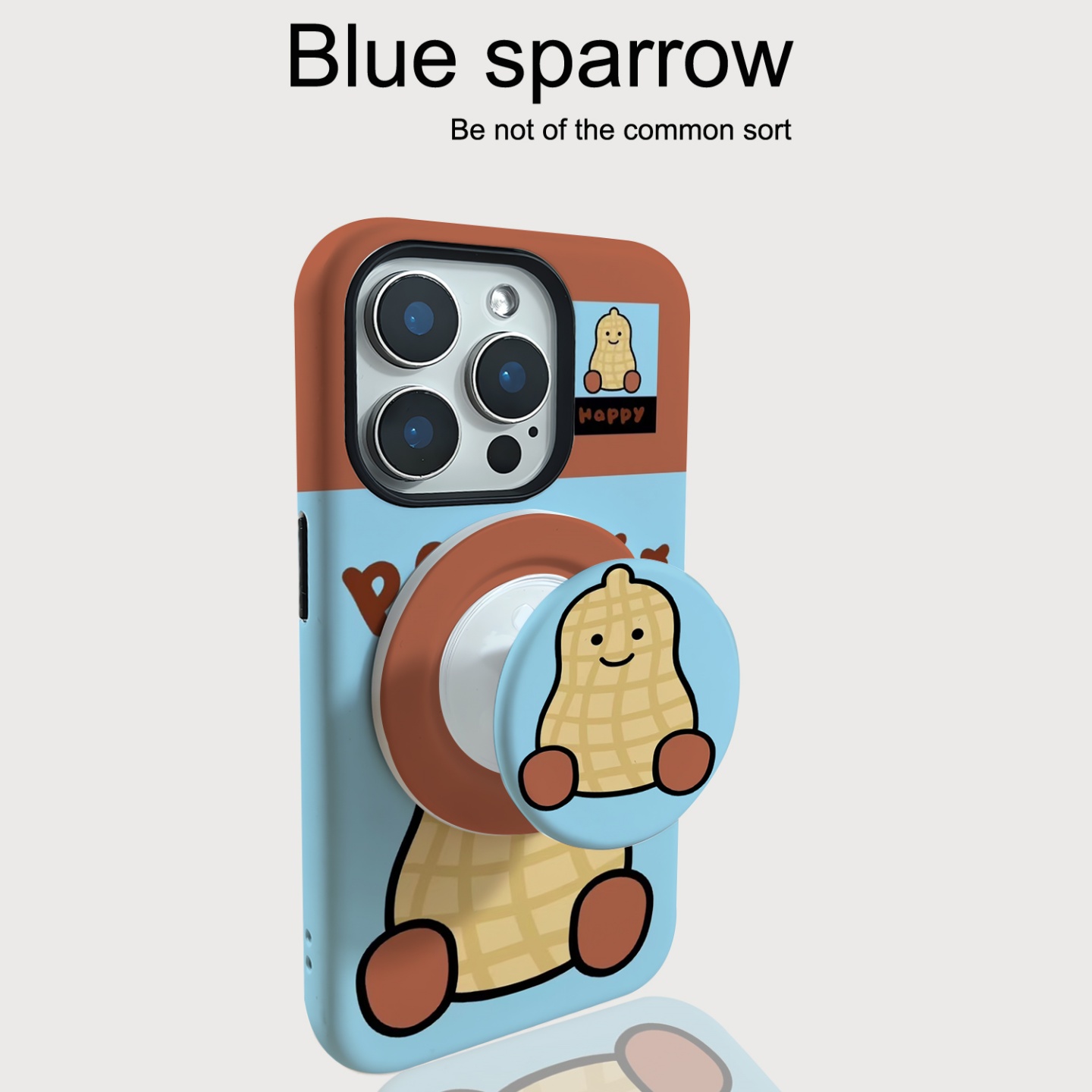 趣味花生小人磁吸支架菲林手机壳