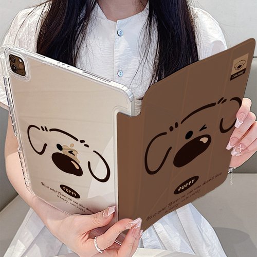 搞怪大鼻狗表情Y折平板保护壳