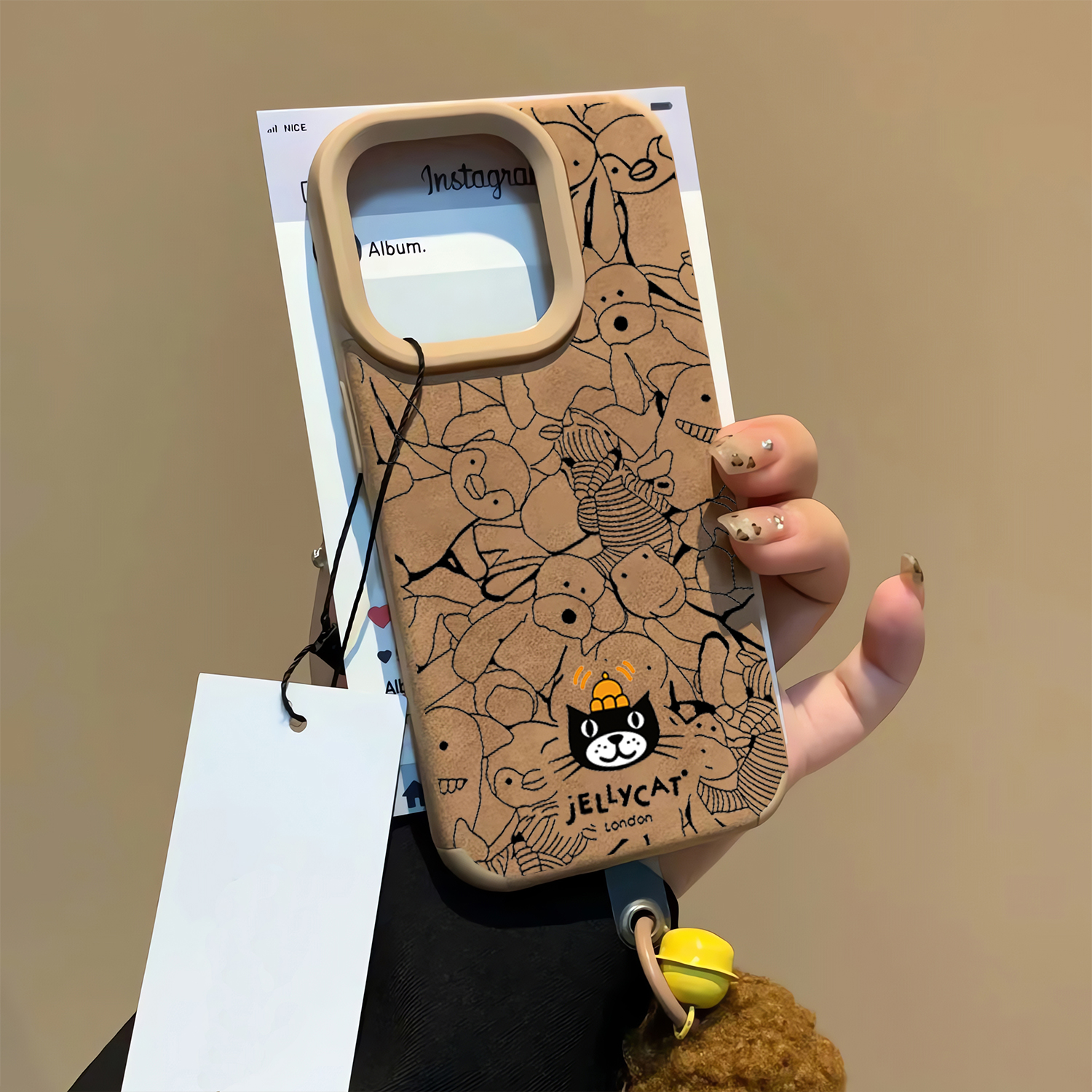 线条卡通吉利猫苹果手机壳