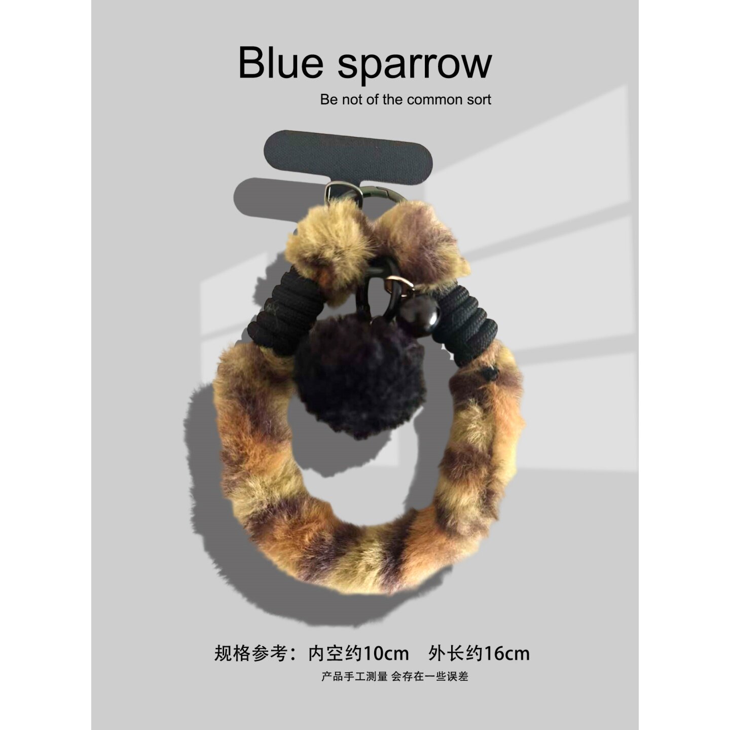 秋冬款个性豹纹毛绒挂绳手环适用苹果华为oppovivo手机壳百搭