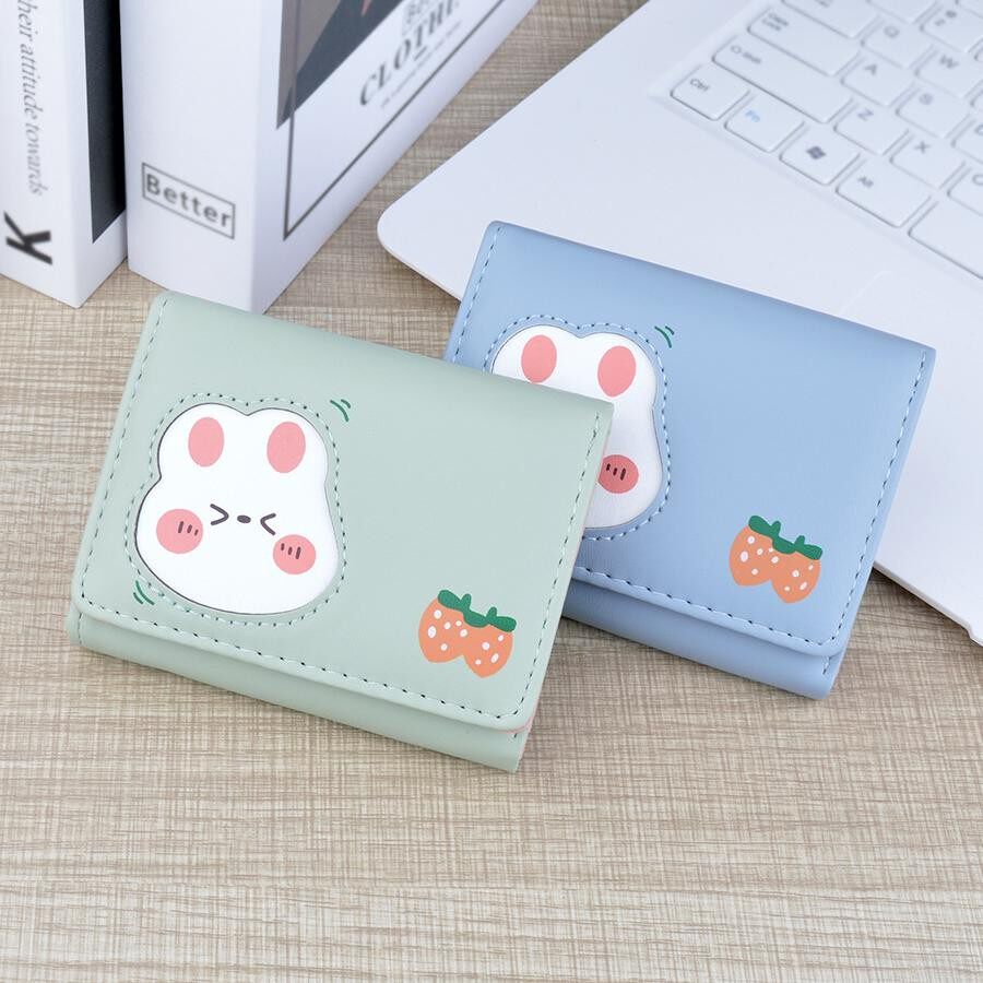 2026新款女士短款钱包韩版卡通折叠时尚小巧可爱风真皮大容量钱夹