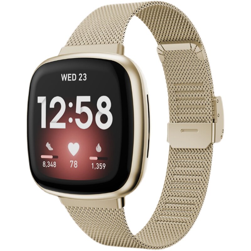 SLIM METAL MESH STRAP FOR FITBIT VERSA|LITE 2|4 GENERATION VERSA3|SENSE WATCHES