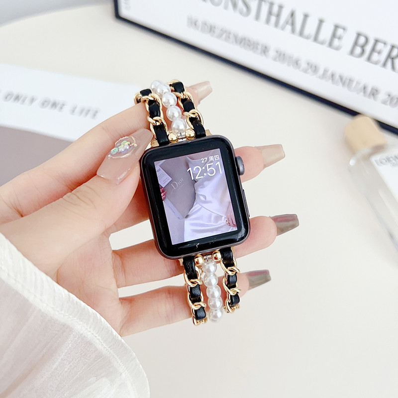 SUITABLE FOR APPLE IWATCH345678SES10 9ULTRA2 SMART WATCH METAL SMALL FRAGRANCE BEAD STRAP