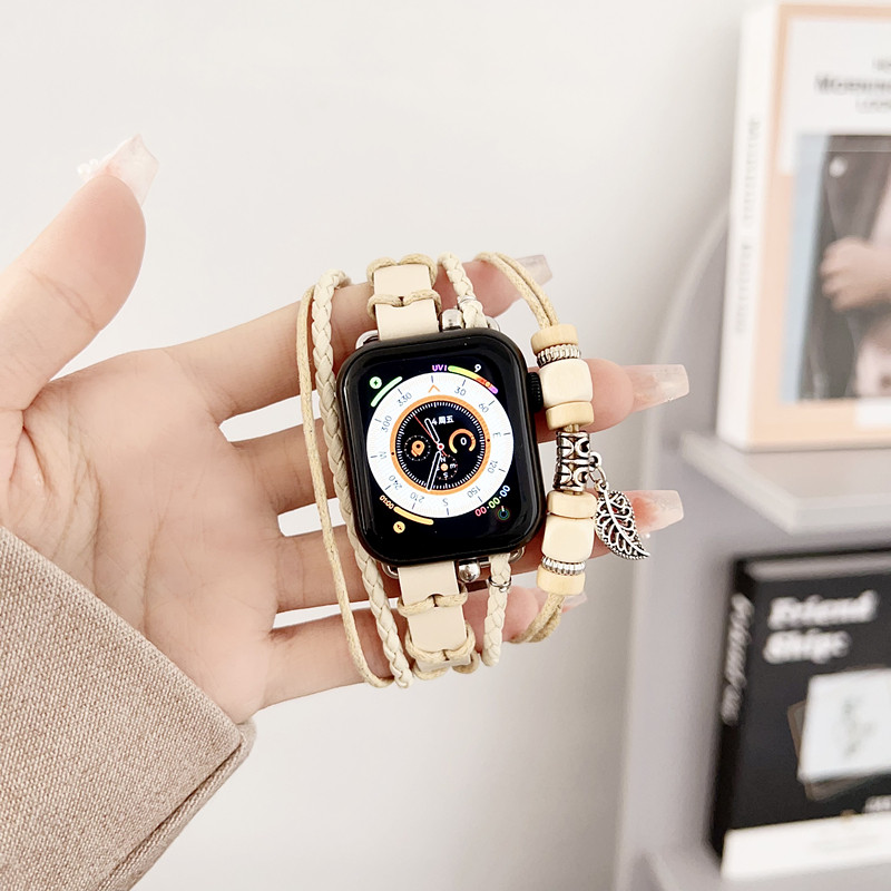 SUITABLE FOR APPLE IWATCHS10 89 SMART WATCH SEULTRA2 WATCH WOVEN BEADED BRACELET RETRO STRAP