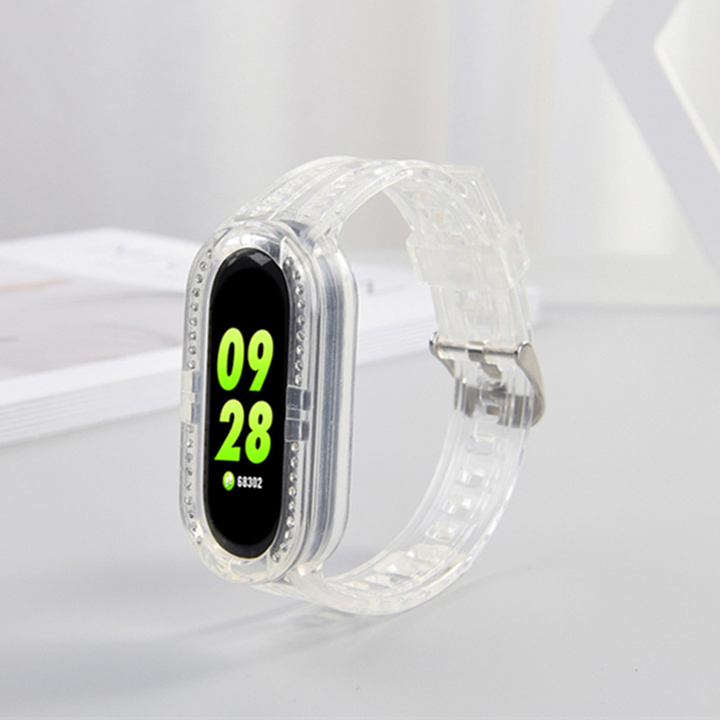 SUITABLE FOR MI BAND 8 9 TRANSPARENT GLACIER SILICONE STRAP MI BAND 3 4 5 67 GENERATION ALL-IN-ONE UNIVERSAL WRISTBAND