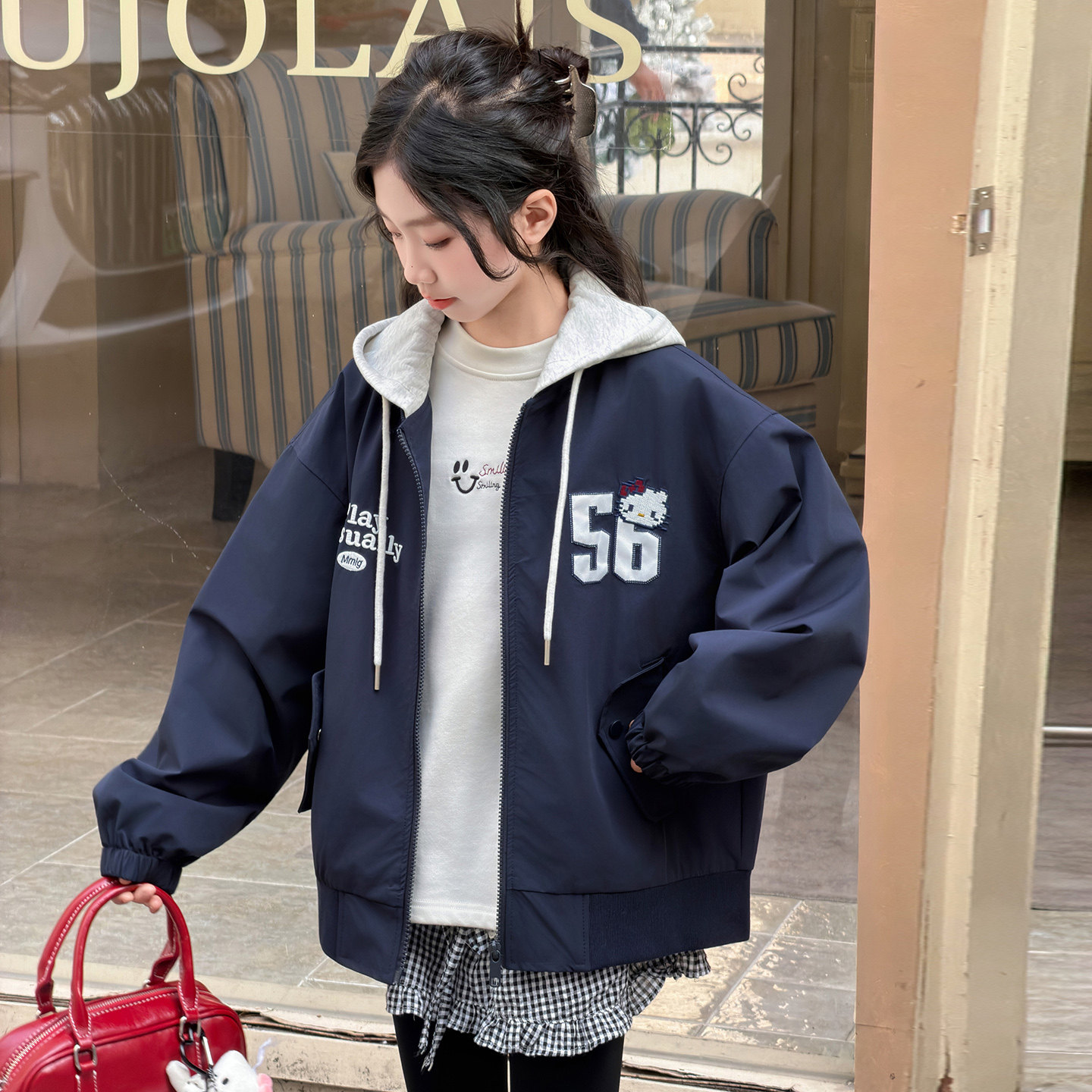 女童连帽外套春秋款2026新款洋气时髦儿童上衣春装中大童夹克春季,童装/婴儿装/亲子装,普通外套,淘宝优惠券,粉丝福利购,淘宝优惠卷