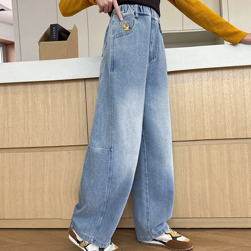 女童牛仔裤春秋款2026新款女大童弯刀裤子春季休闲裤儿童长裤春装,童装/婴儿装/亲子装,裤子,淘宝优惠券,粉丝福利购,淘宝优惠卷