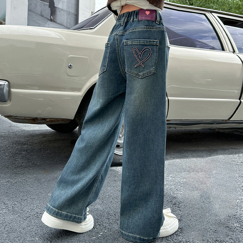 女童牛仔裤春秋款2025新款儿童裤子中大童直筒阔腿裤女孩休闲长裤,童装/婴儿装/亲子装,儿童牛仔裤,淘宝优惠券,粉丝福利购,淘宝优惠卷