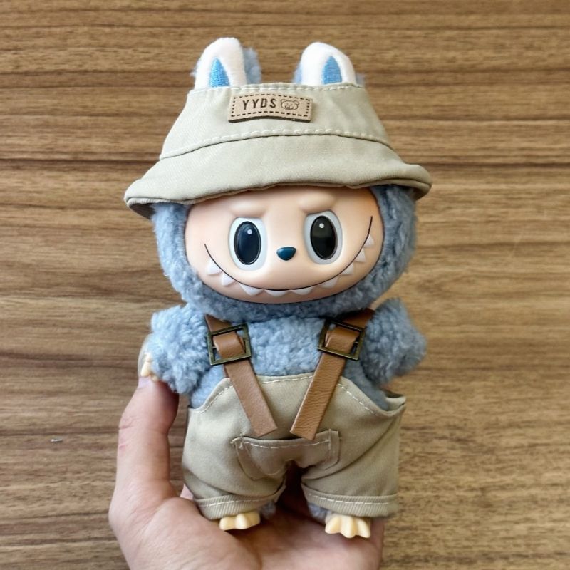 适配labubu17cm娃衣工装背带裤一二三代潮玩公仔通用换装衣服可爱