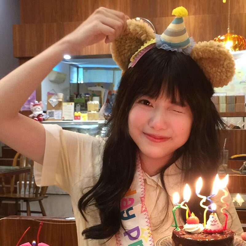可爱生日帽小熊耳朵毛绒发箍女儿童头游乐园拍照道具装饰发卡头饰