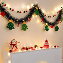 圣诞节装 饰用品毛条彩带圣诞树彩旗挂饰拉花挂件餐厅墙面场景布置