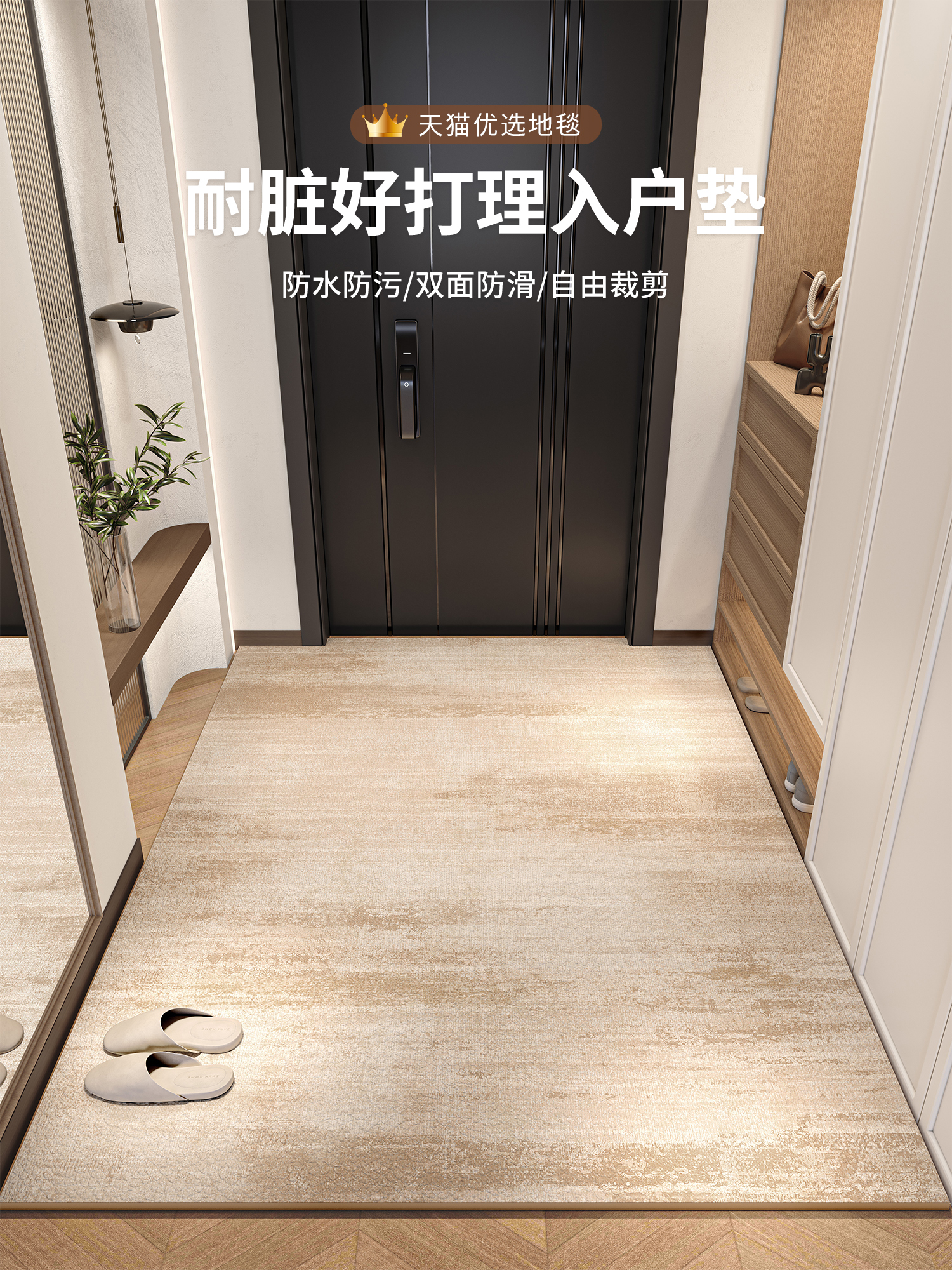 新款高级入户门地垫进门地毯门口脚垫简约门垫耐脏定制免洗可裁剪