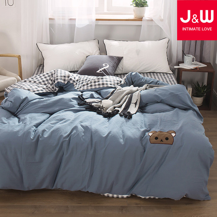 简约全棉被套学生单人双人200x230 220x240水洗条格纯棉单件被罩|ruв категории постельные принадлежности, одеяло - от Buy2taobao.com для оказания профессиональной услуги покупки агента Taobao