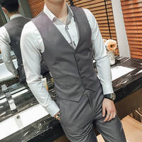 Four-season British-style men's casual waistcoat, Korean-style slimming professional work vest, sleeveless waistcoat for hotels and restaurants thumbnail 6