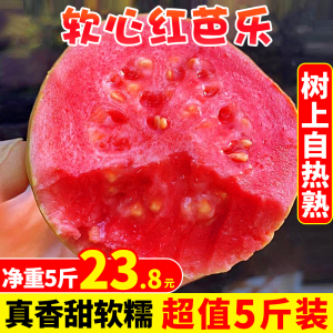 广西软糯红心芭乐5斤新鲜水果番石榴脆甜软糯胭脂红巴乐整箱包邮3